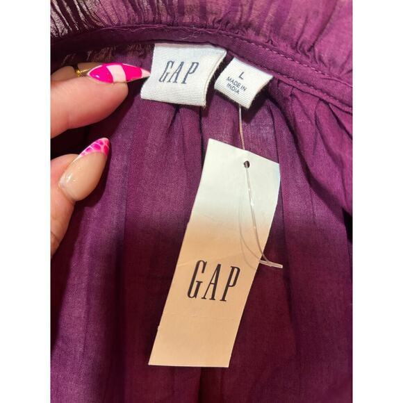 GAP NWT BLOUSE LIGHTWEIGHT PURPLE PLUM TOP WOMENS LARGE - Picture 5 of 7